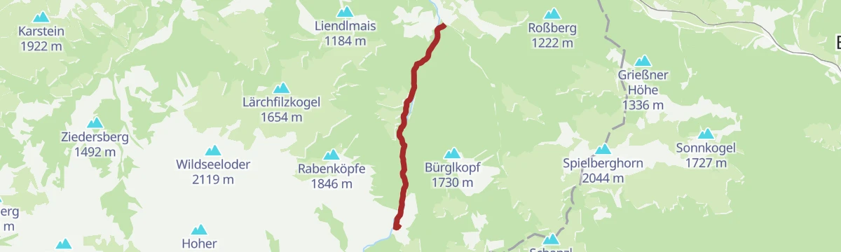 Route map: Schreiende Brunnen - Pulvermacher Almhütte